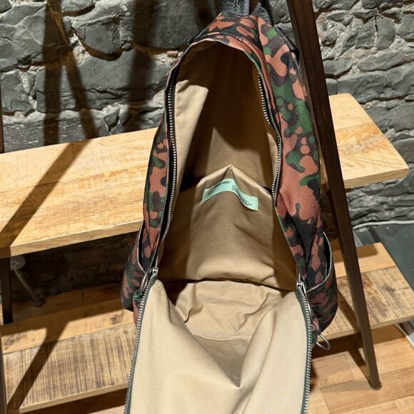 Off-White Green Camouflage Arrow Print Backpack - Picture 6 of 16